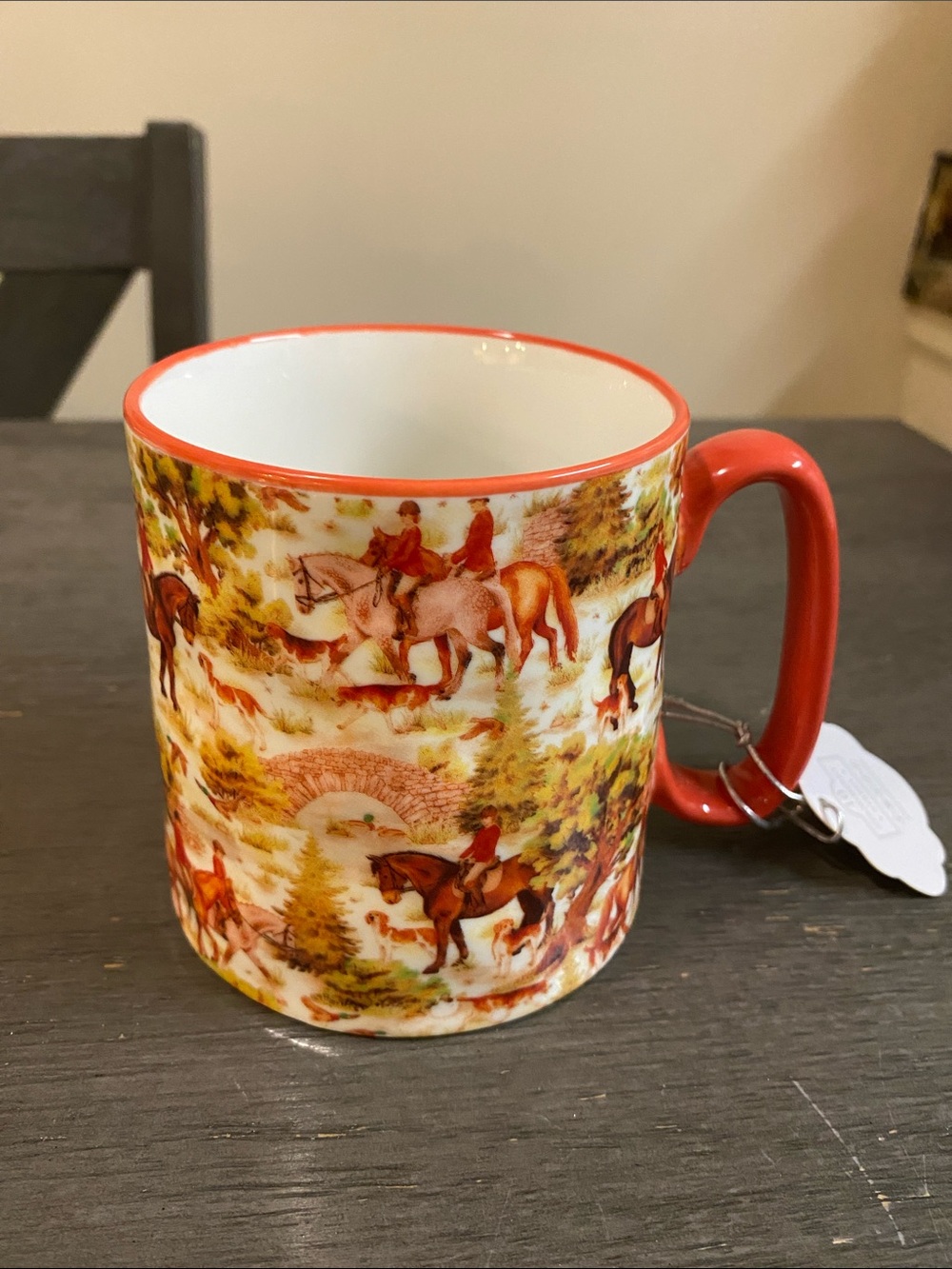 Equestrian Ceramic Coffee Mug - Classic Hunting Scene